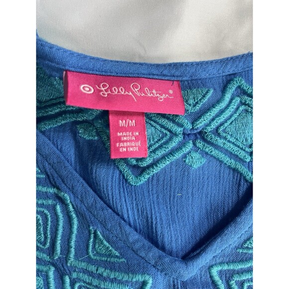 Lilly Pulitzer For Target NWT Swim Cover Size M Blue Embroidered Pool Beach - Picture 8 of 9
